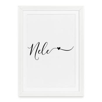 Nele Name First Name Decorative - Framed poster (27 × 37 cm) - white - Front