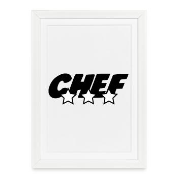 Chef - Kitchen - Cook - Framed poster (27 × 37 cm) - white - Front