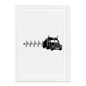 Fréquence cardiaque des camions - Affiche encadrée (27 × 37 cm) - blanc - Devant