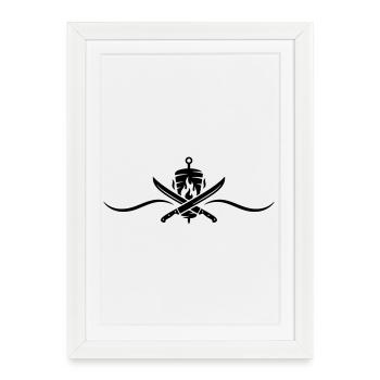 Döner Skewer Kebab - Affiche encadrée (27 × 37 cm) - blanc - Devant