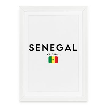 Fierté sénégalaise, design minimaliste et élégant - Affiche encadrée (27 × 37 cm) - blanc - Devant