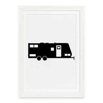 Caravane - Affiche encadrée (27 × 37 cm) - blanc - Devant