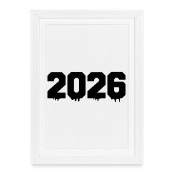 2026- - Affiche encadrée (27 × 37 cm) - blanc - Devant