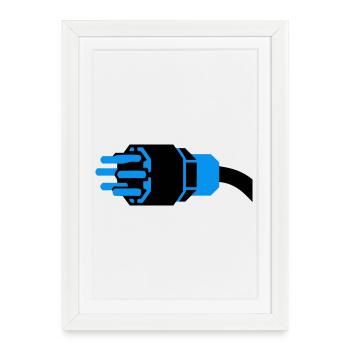 High Current Plug Electrician - Framed poster (27 × 37 cm) - white - Front