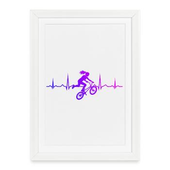 Idée cadeau pour le cycliste de BMX avec BMX freestyle - Affiche encadrée (27 × 37 cm) - blanc - Devant