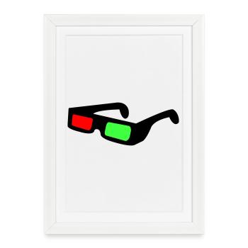 Neon Blöcke im Nachtkontrast - Gerahmtes Poster (27 × 37 cm) - Weiß - Vorne