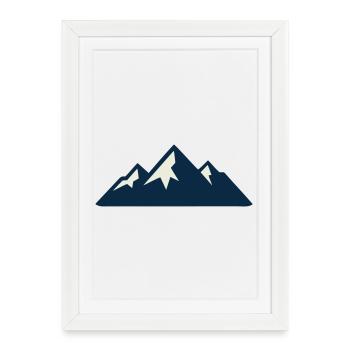 Silhouette des montagnes - Affiche encadrée (27 × 37 cm) - blanc - Devant