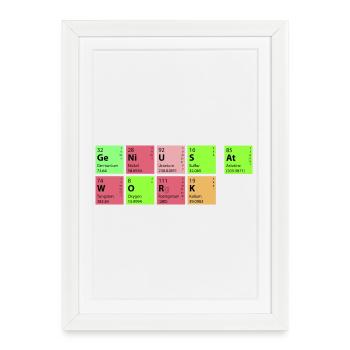 genius at work - Gerahmtes Poster (27 × 37 cm) - Weiß - Vorne