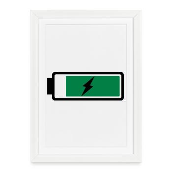 Battery recharging - Framed poster (27 × 37 cm) - white - Front