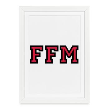 Frankfurt am Main FFM College Style - Gerahmtes Poster (27 × 37 cm) - Weiß - Vorne