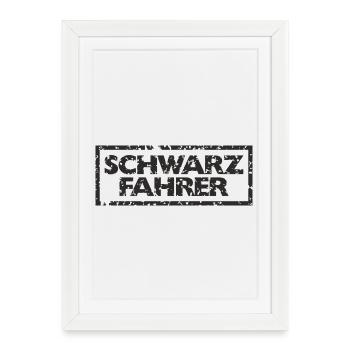Schwarzfahrer (Vintage Schwarz) - Gerahmtes Poster (27 × 37 cm) - Weiß - Vorne