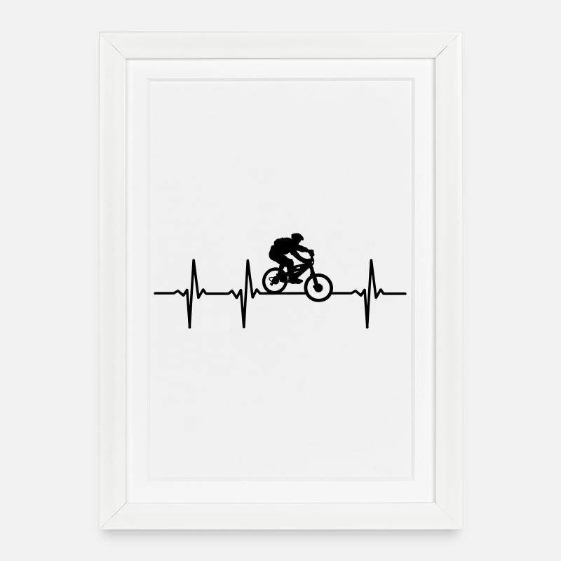 Biker Puls - Gerahmtes Poster (27 × 37 cm) - Weiß