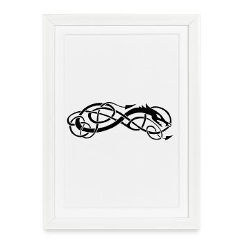 Black celtic snake - Framed poster (27 × 37 cm) - white - Front