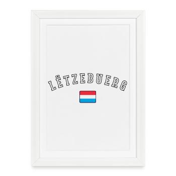 Drapeau du Luxembourg - Affiche encadrée (27 × 37 cm) - blanc - Devant