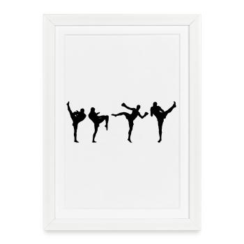 Kickboxeur - Affiche encadrée (27 × 37 cm) - blanc - Devant