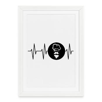 Casquette Baker Heartbeat Bakery Pulse Ekg Barbe - Affiche encadrée (27 × 37 cm) - blanc - Devant