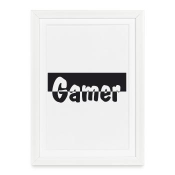 Gamer - Gerahmtes Poster (27 × 37 cm) - Weiß - Vorne