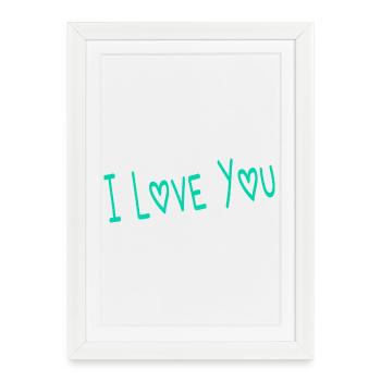 VALENTINSTAG. Junggesellinnenabschied. ICH LIEBE DICH. ICH LIEBE DICH. LIEBE - Gerahmtes Poster (27 × 37 cm) - Weiß - Vorne