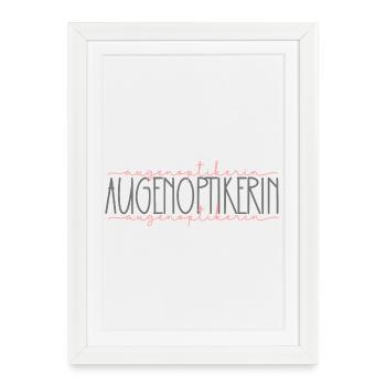 Augenoptikerin Geschenk Optikerin Beruf - Gerahmtes Poster (27 × 37 cm) - Weiß - Vorne