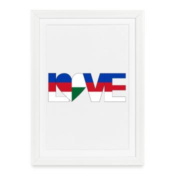 amour Les Sorabes Les Saxons ont un cœur pour leur patrie - Affiche encadrée (27 × 37 cm) - blanc - Devant