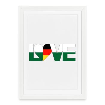 cœur d’amour Saxe Allemagne pays d’origine - Affiche encadrée (27 × 37 cm) - blanc - Devant