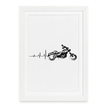 Moto à battement de cœur - Affiche encadrée (27 × 37 cm) - blanc - Devant