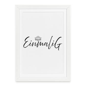 UNIQUE - black lettering with lotus - Framed poster (27 × 37 cm) - white - Front