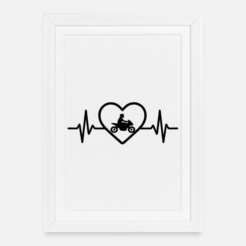 Motorcycle Heart Biker - Framed poster (27 × 37 cm) - white