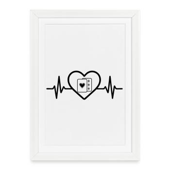 Poker Playing Cards Heart - Framed poster (27 × 37 cm) - white - Front