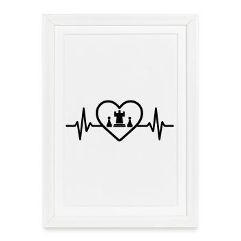 Chess Game Heart Strategy - Framed poster (27 × 37 cm) - white - Front