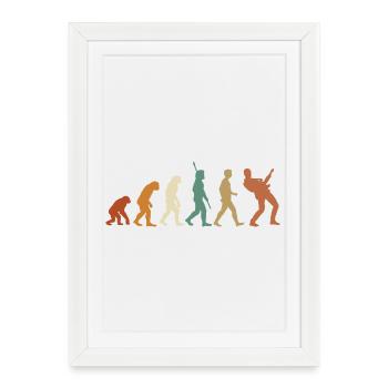 Evolution Music Rock Bass Guitarist Guitar - Framed poster (27 × 37 cm) - white - Front
