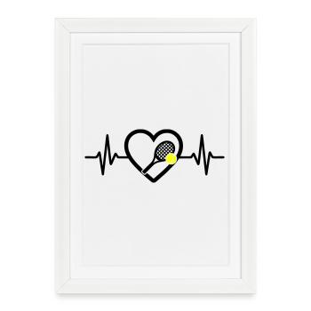 Tennis Heart Racket Ball Sports Passion - Framed poster (27 × 37 cm) - white - Front
