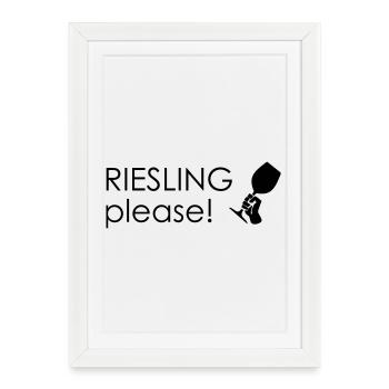 Du Riesling, s’il vous plaît ! - Affiche encadrée (27 × 37 cm) - blanc - Devant