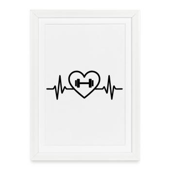 Heart Fitness – Dumbbell & Strength Training - Framed poster (27 × 37 cm) - white - Front