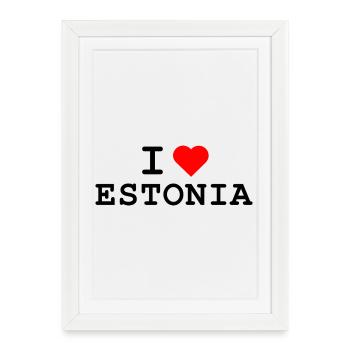Ich liebe Estland - J’aime l’Estonie - Affiche encadrée (27 × 37 cm) - blanc - Devant