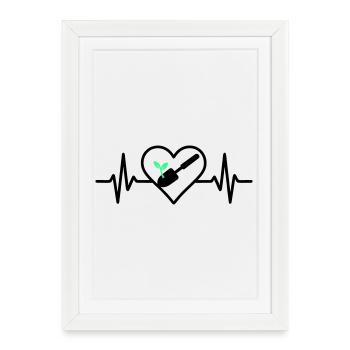 Herz Gärtnerei – Amour de la nature - Affiche encadrée (27 × 37 cm) - blanc - Devant