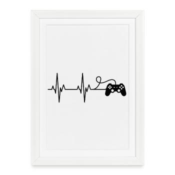 Heartbeat Gaming Controller - Framed poster (27 × 37 cm) - white - Front