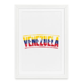Mot-mot du drapeau du Venezuela - Affiche encadrée (27 × 37 cm) - blanc - Devant
