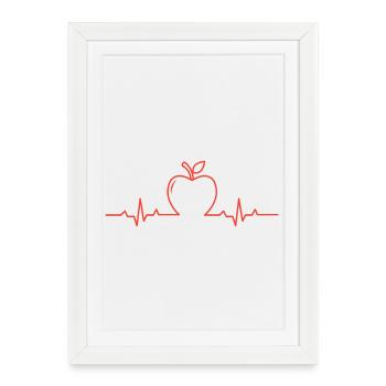 Apple teacher heartbeat - Framed poster (27 × 37 cm) - white - Front