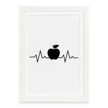 Apple teacher heartbeat - Framed poster (27 × 37 cm) - white - Front