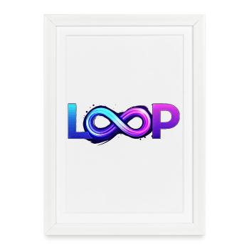 Neon Loop Infinity - Framed poster (27 × 37 cm) - white - Front