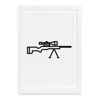 sniper - Affiche encadrée (27 × 37 cm) - blanc - Devant