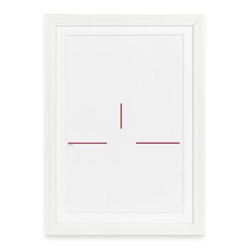 Graphique minimaliste à la ligne rouge - Affiche encadrée (27 × 37 cm) - blanc - Devant