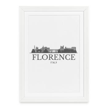 Silhouette de Florence en Italie, silhouette de Florence - Affiche encadrée (27 × 37 cm) - blanc - Devant