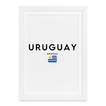Uruguayan pride, minimalist sleek design - Framed poster (27 × 37 cm) - white - Front