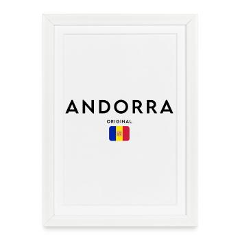 Andorran pride, minimalist elegant design - Framed poster (27 × 37 cm) - white - Front