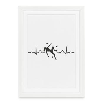 Battement de cœur de Boulderer Bloc Bloc - Affiche encadrée (27 × 37 cm) - blanc - Devant