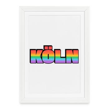 Köln Rainbow LGBT Gay Pride - Gerahmtes Poster (27 × 37 cm) - Weiß - Vorne