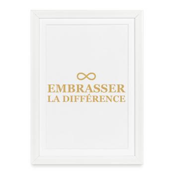 Infini Amour Embrasser la Différence - Affiche encadrée (27 × 37 cm) - blanc - Devant