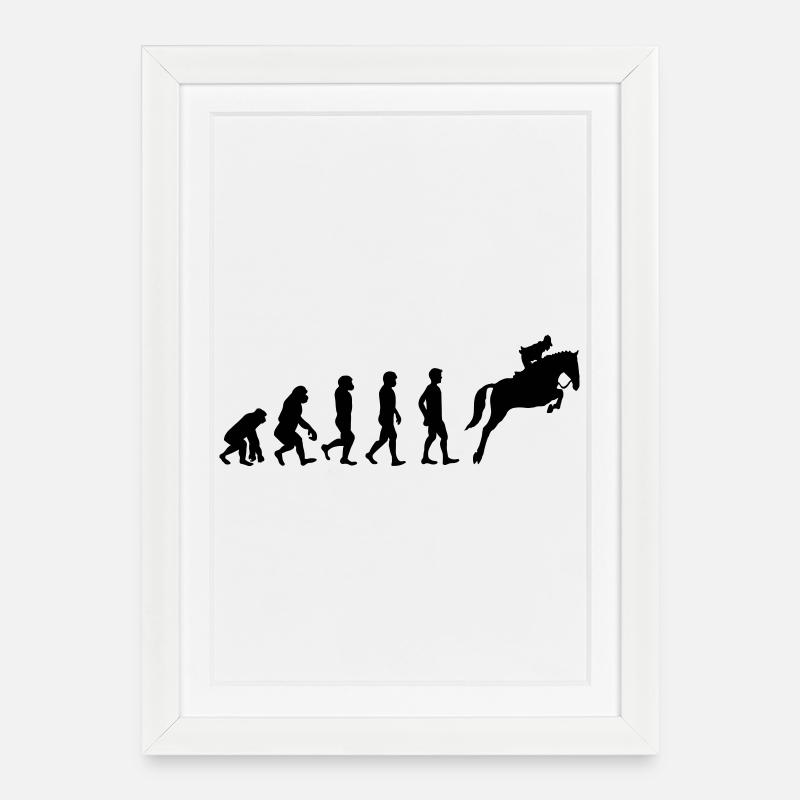 Évolution du cheval - Affiche encadrée (27 × 37 cm) - blanc